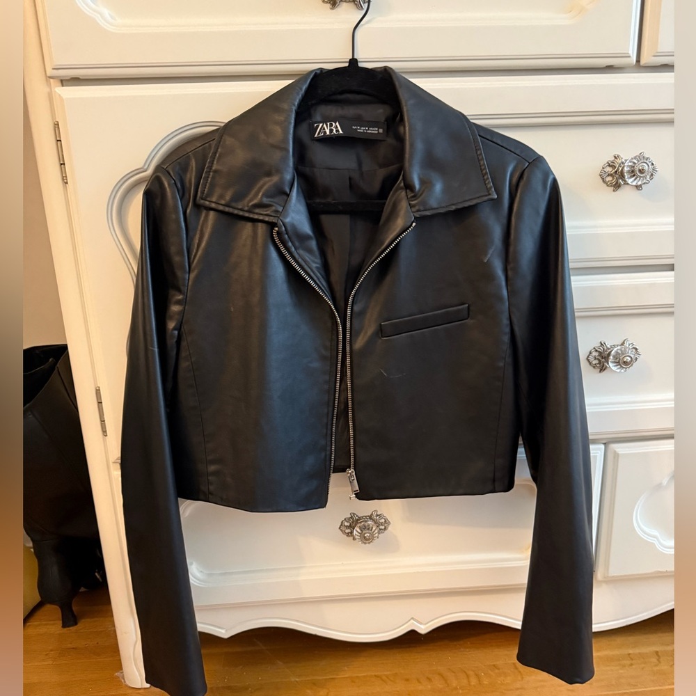 Zara Cropped Moto Jacket